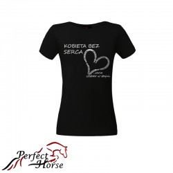 T-shirt damski "Kobieta bez serca" PERFECT HORSE czarny